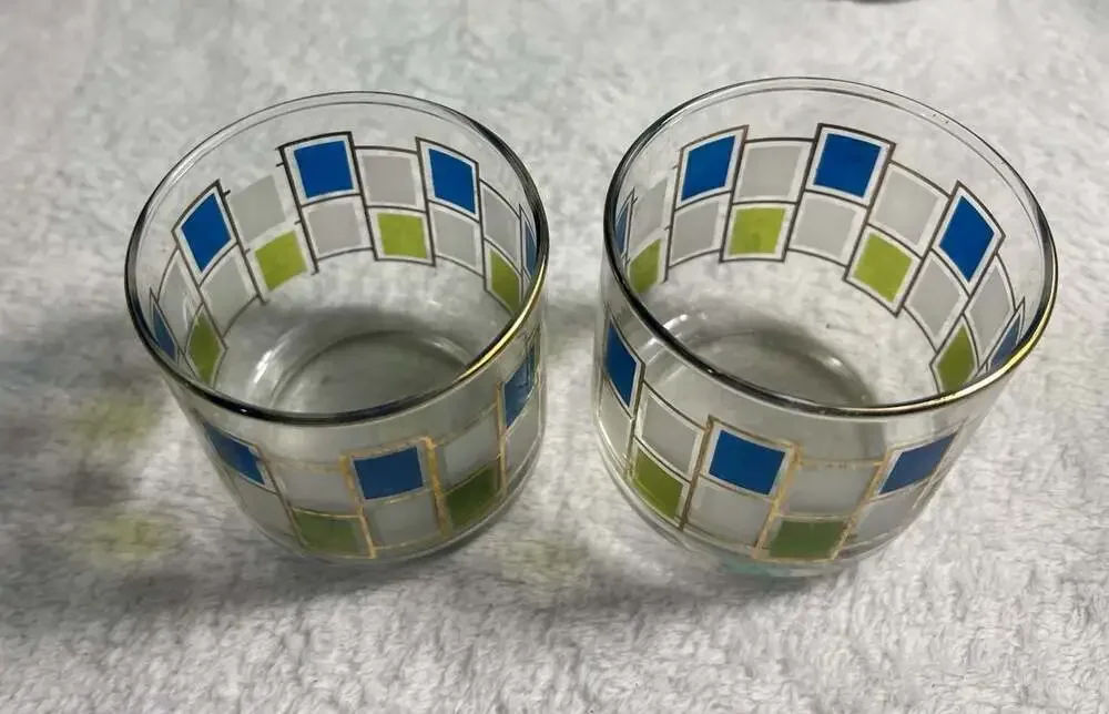 Vintage set of 2 Libbey Nordic cocktail juice glasses 6 Oz. 1960's MCM